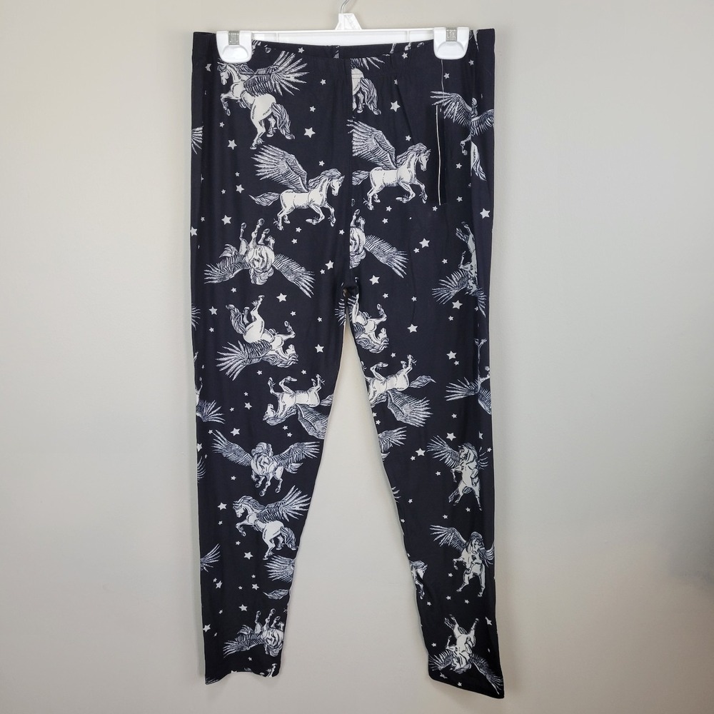 New Mix Black And White Pegasus Poly Spandex Ankle Leggings Extra Plus‎ Size
